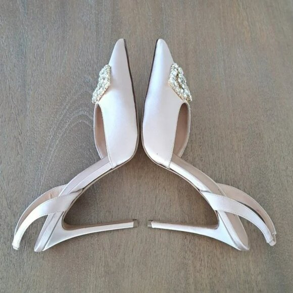 Bruno Magli Moda Pump in Champagne Satin Leather - Size: 10.5 - Picture 7 of 9